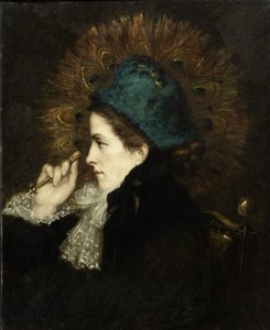 Lady with Peacock Fan